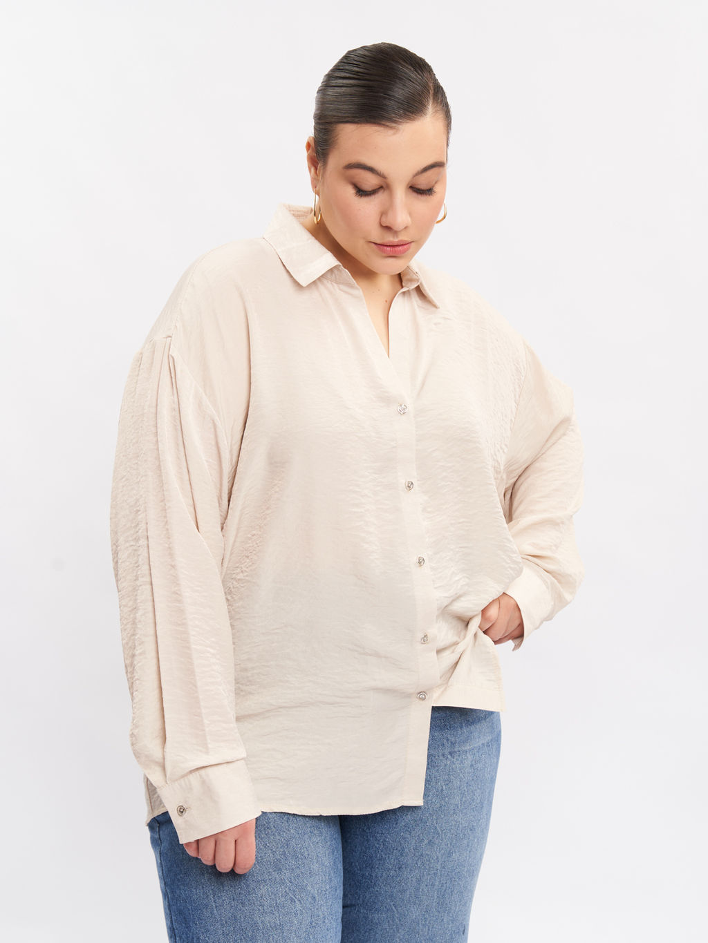 Рубашка из жатой ткани BL11549WHT03 - Артесса фото 7
