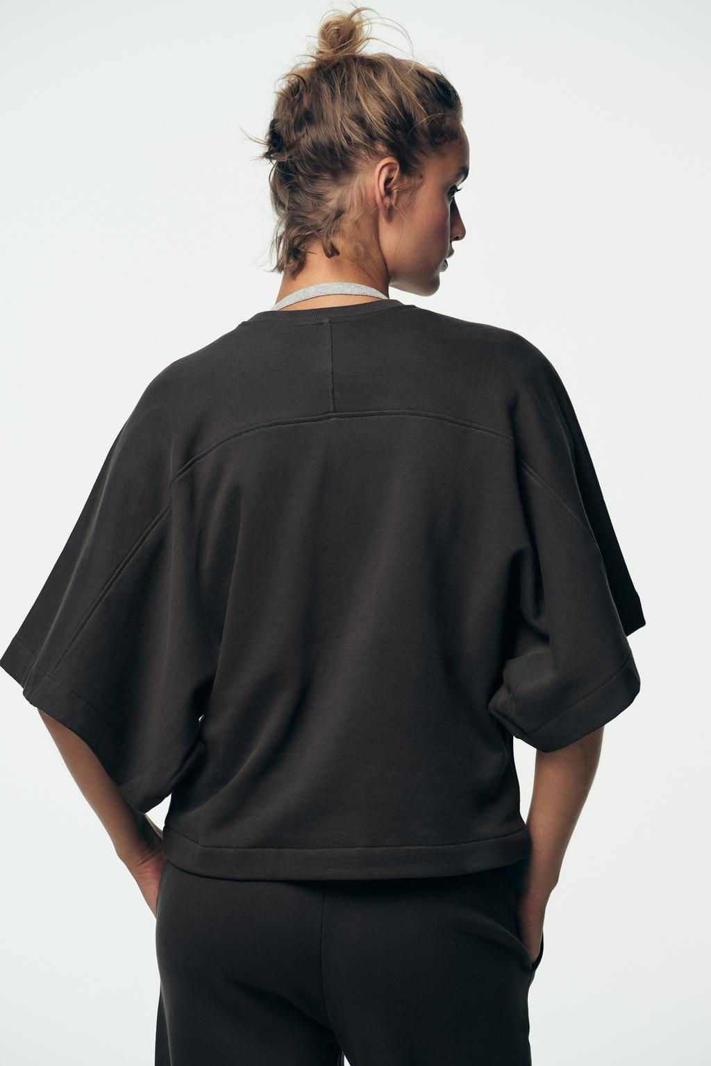 RUSTIC SHORT SLEEVE SWEATSHIRT - Zara фото 12