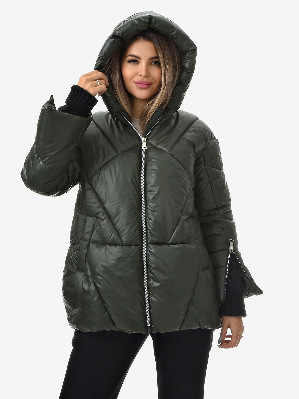Зимняя куртка с вязанной отделкой - А+б коллекция фото 7