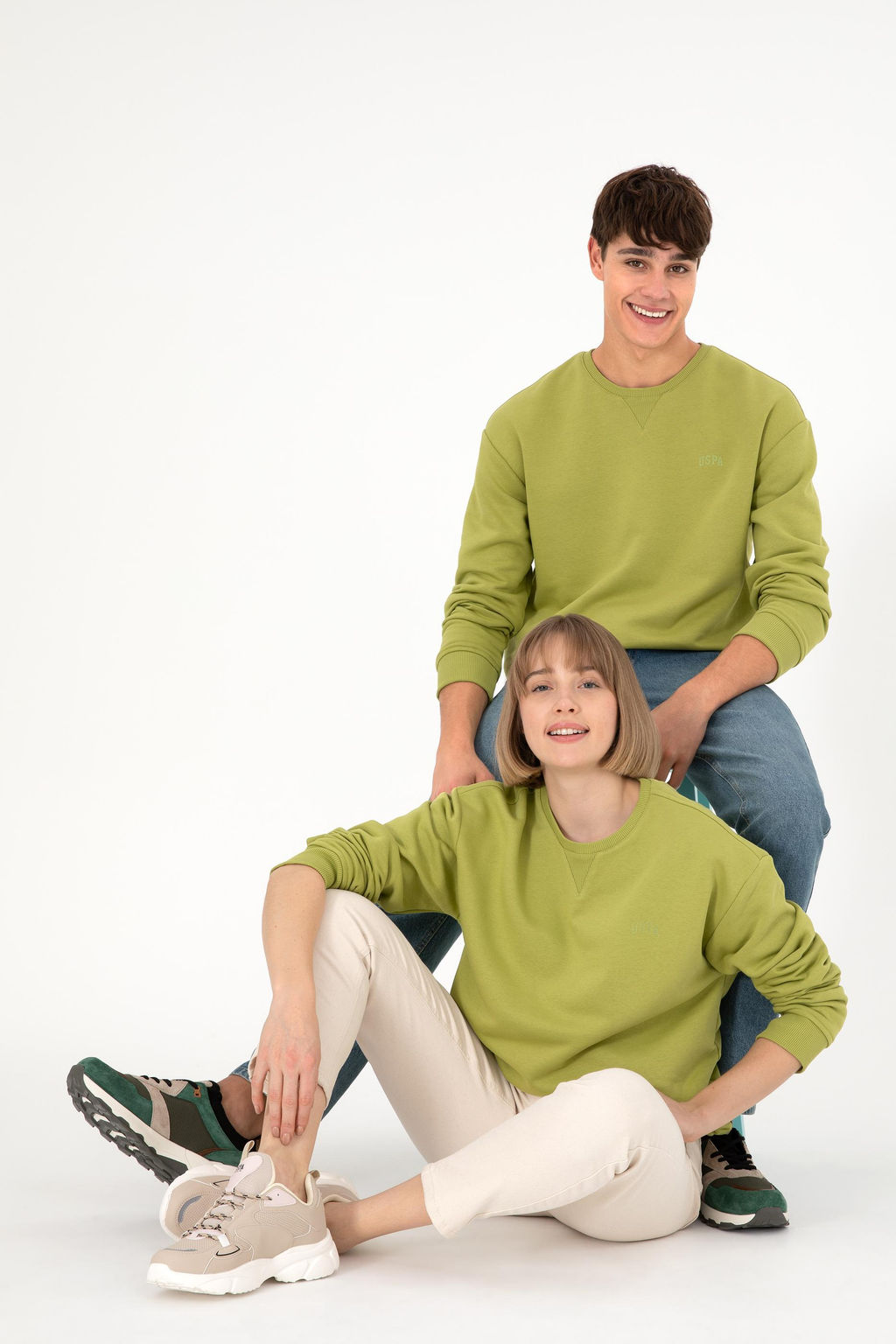 Мужской базовый свитшот фисташкового зеленого цвета Неожиданная скидка в корзине - U.s. polo assn фото 8