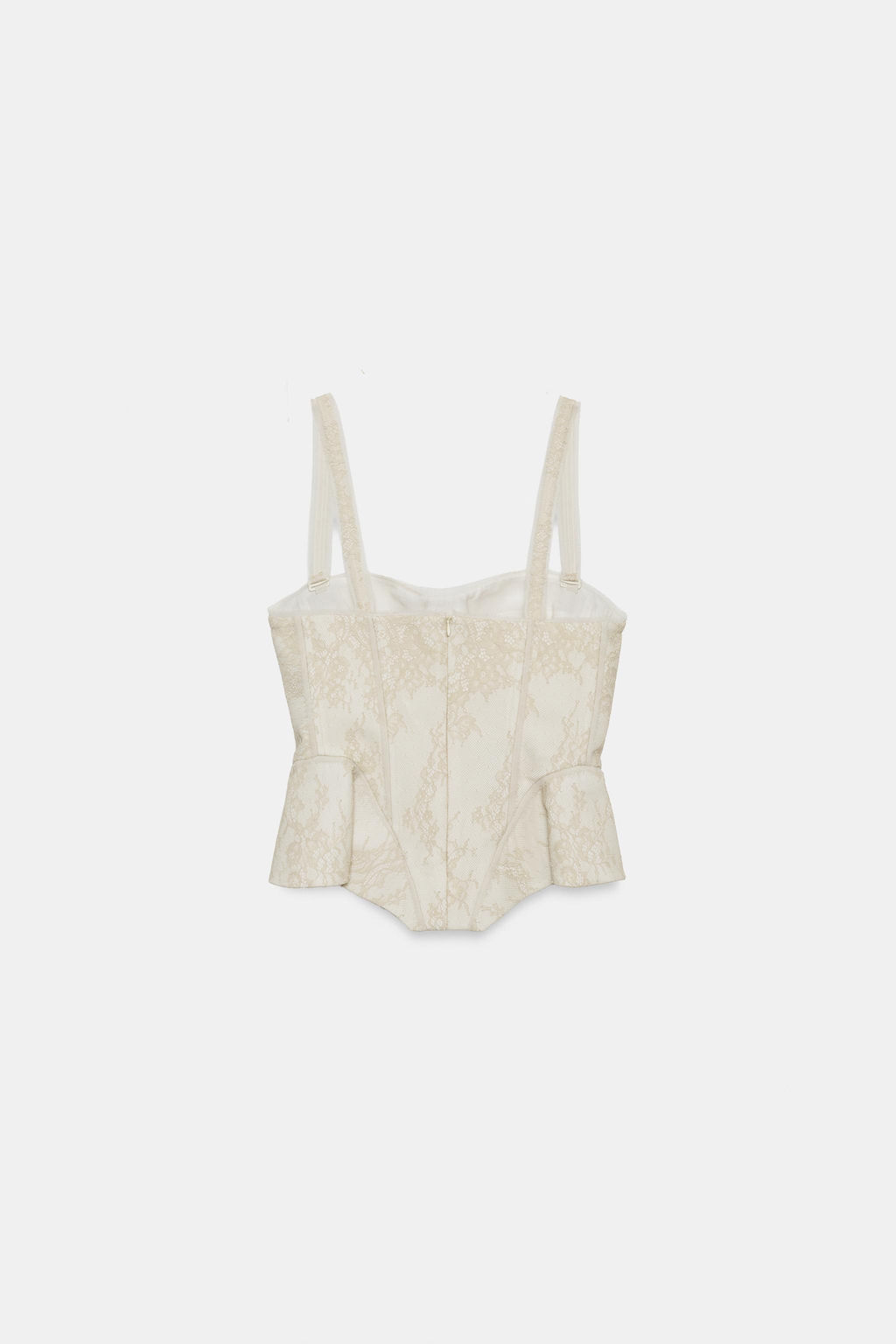 TOP CORSETERO ENCAJE ZW COLLECTION / Crudo