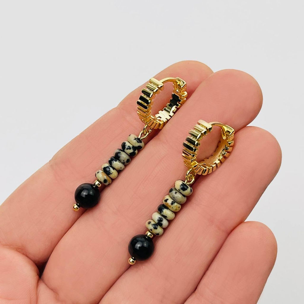 Серьги из перепелиной Яшмы и Турмалина - Радуга самоцветов фото 2