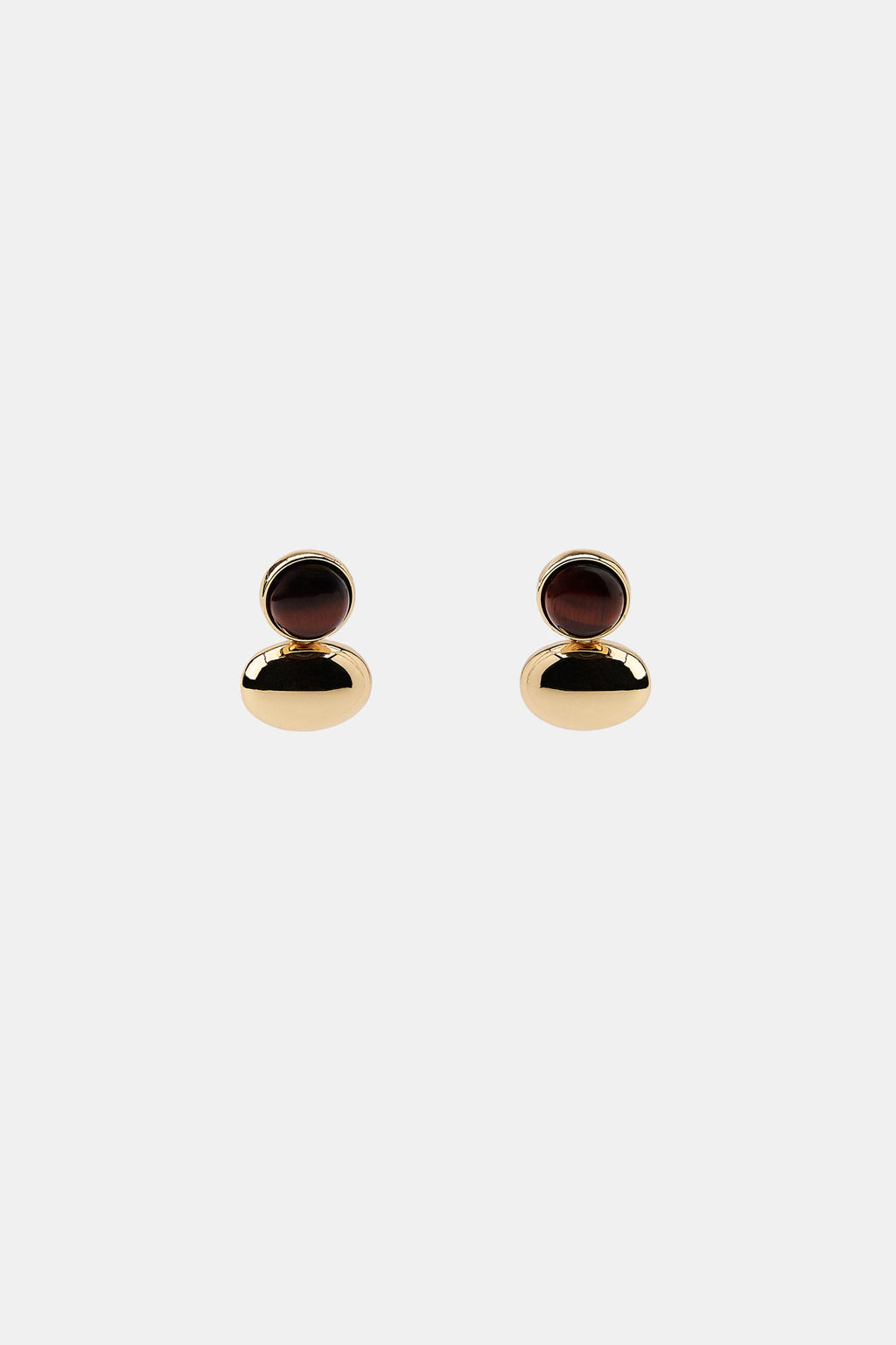 DOUBLE BALL STONE EARRINGS - Zara фото 3
