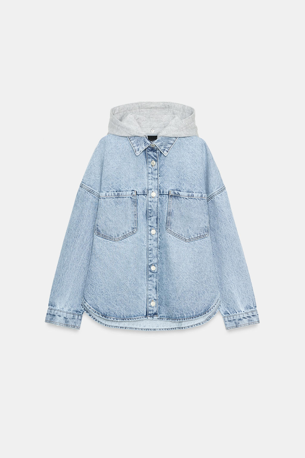 CAZADORA Z1975 DENIM OVERSIZE CAPUCHA / Azul claro - Zara фото 9