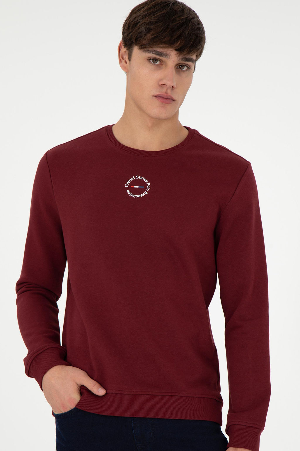 Мужской бордово-красный свитшот Неожиданная скидка в корзине - U.s. polo assn фото 3