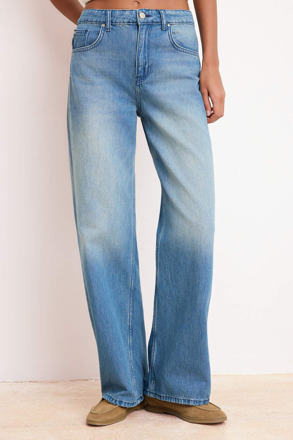 Mavi DOKUMLU Yuksek Bel %100 Pamuk Wide Leg Jeans TWOSS26JE00115 - Trendyolmilla фото 5