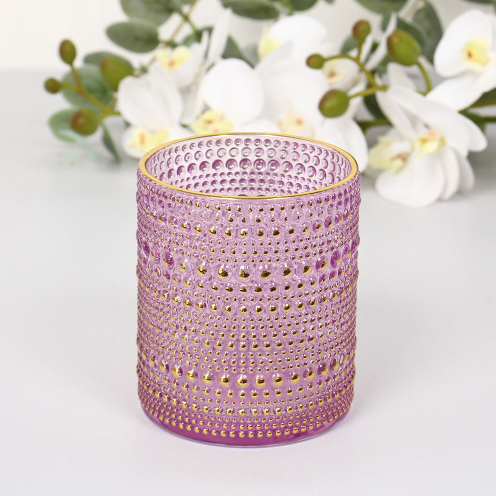 Цена за 4 шт. Подсвечник "Хрустальный блеск" 8,5*10 см, Лаванда