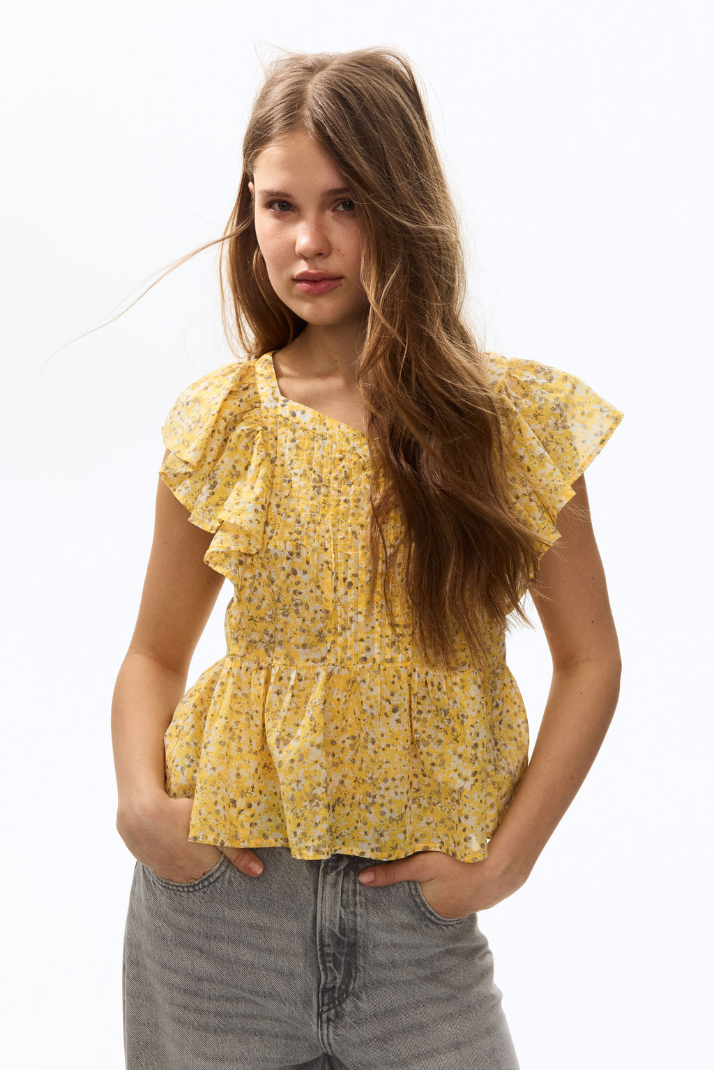 Frill-trimmed cotton top - H&m фото 4