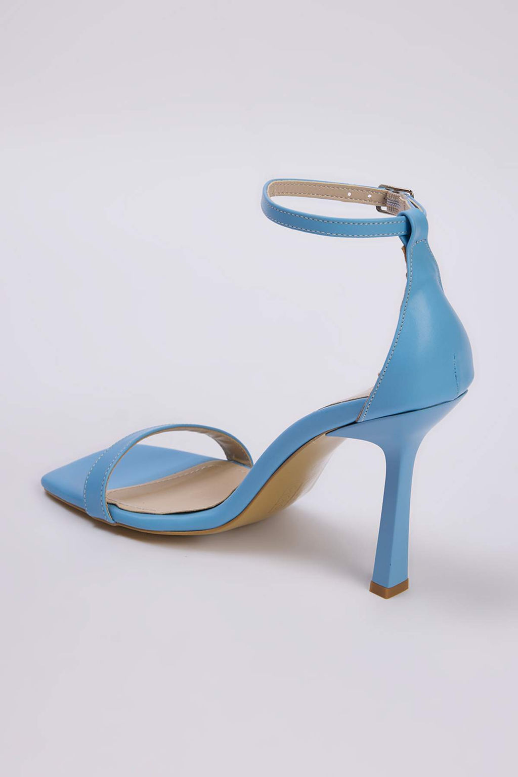 Bebek Mavisi Bilekten Baglamal? Kad?n 10 cm Ince Topuklu Ayakkab? TAKSS25TO00097