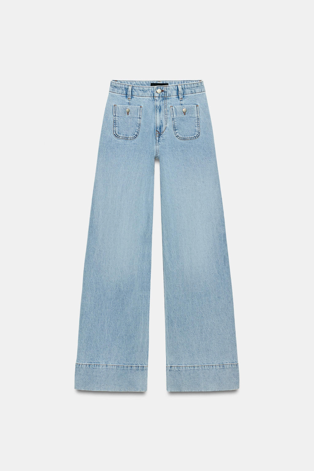 JEANS Z1975 WIDE LEG TIRO ALTO BOLSILLOS / Azul claro - Zara фото 9