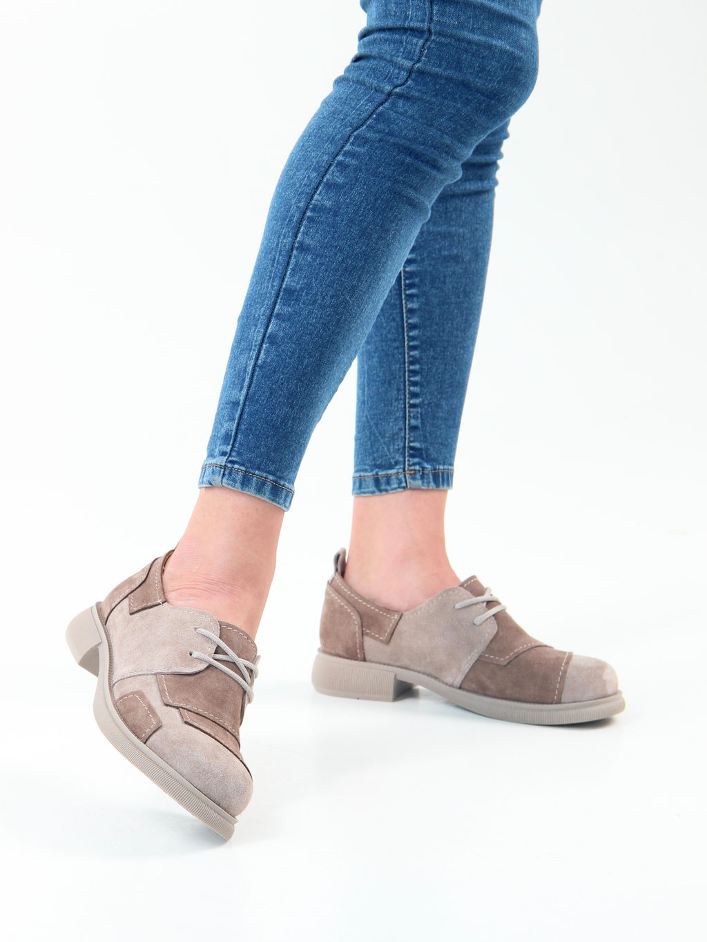 Полуботинки туфли EDART 205.патриция ka. ваниль серо коричневый замша фото 8