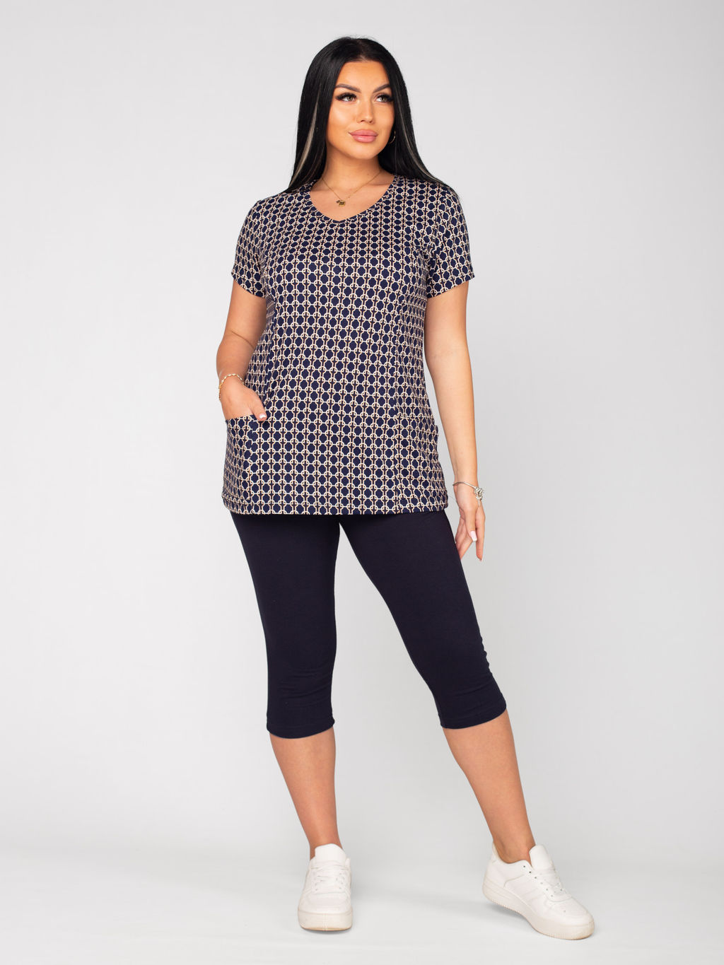 Костюм женский кулирка с бриджами АВГУСТИНА ЧЕРНИЛО