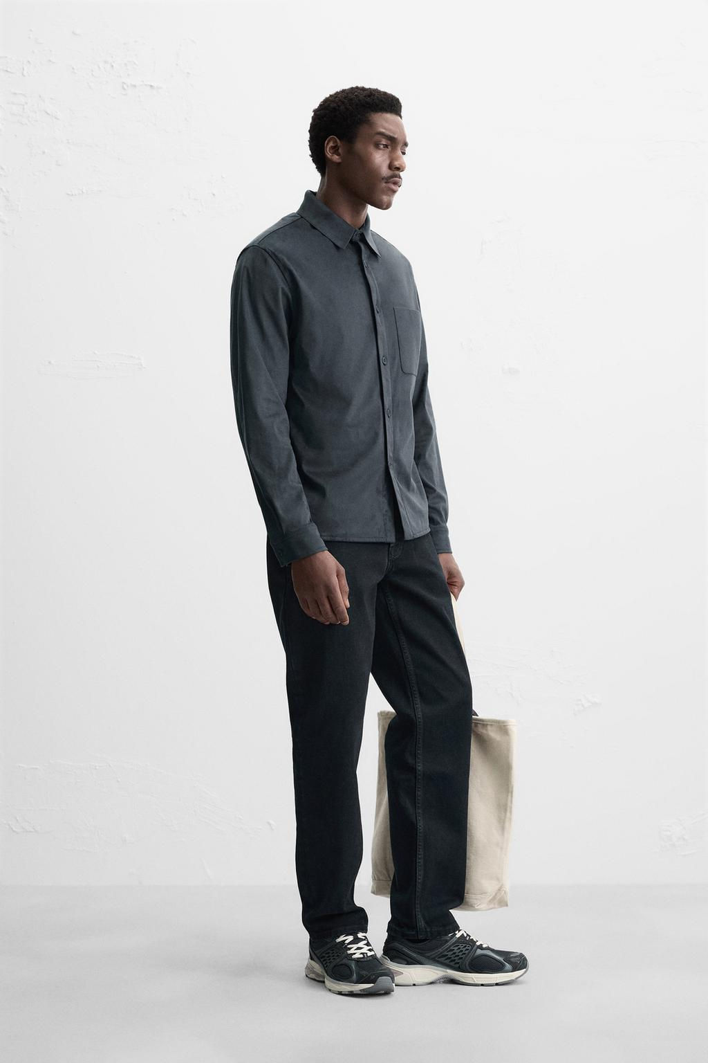 LIGHTWEIGHT FAUX SUEDE OVERSHIRT - Zara фото 12