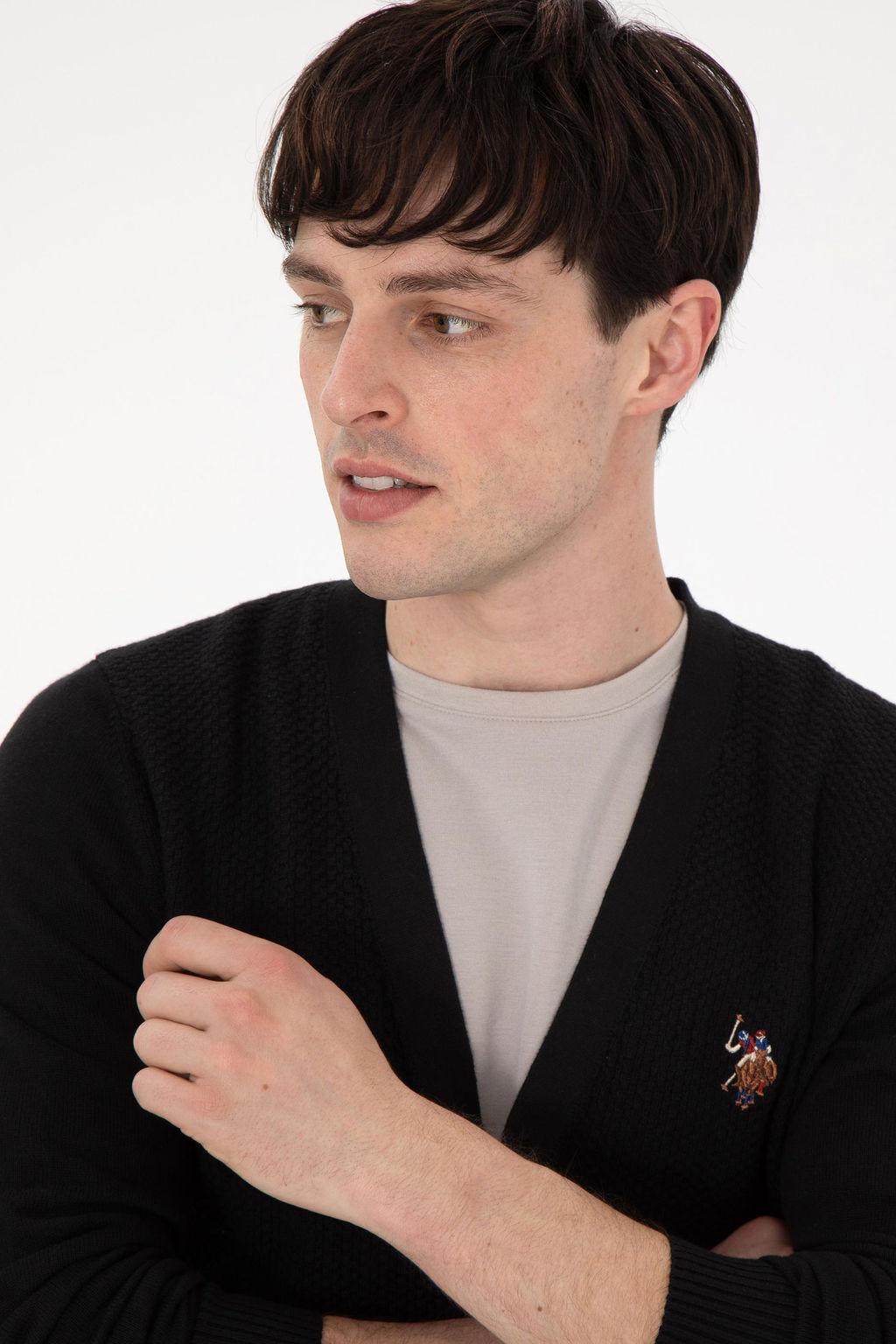 Мужской черный базовый трикотажный кардиган Неожиданная скидка в корзине - U.s. polo assn фото 9