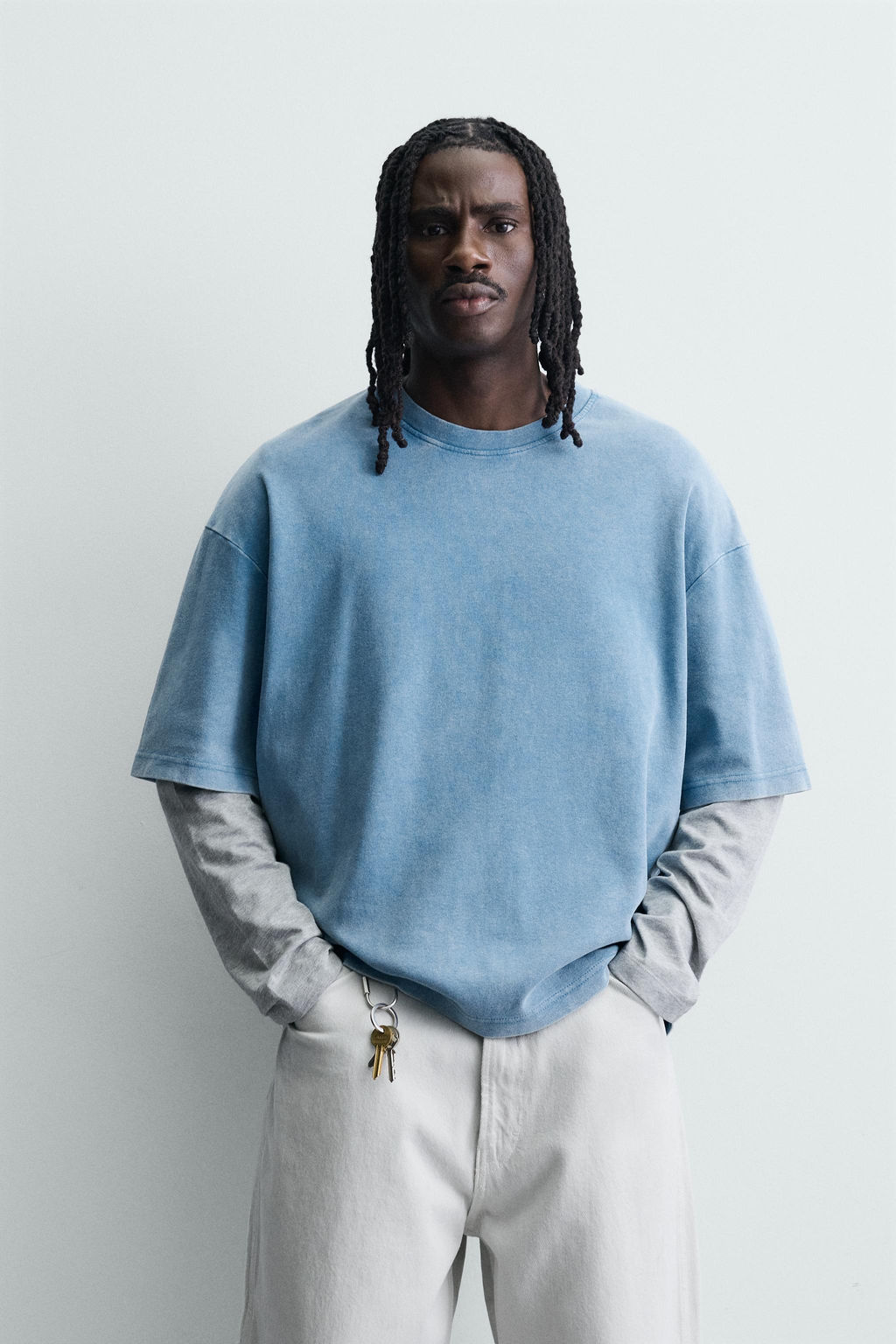 SUDADERA BOXY FIT ESTRUCTURA / Azul - Zara фото 2