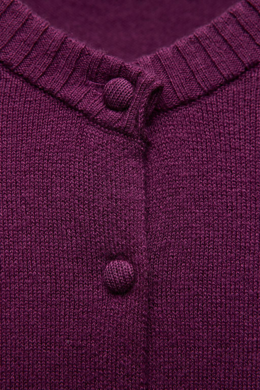 BASIC PLAIN SHORT SLEEVE KNIT CARDIGAN - Zara фото 5