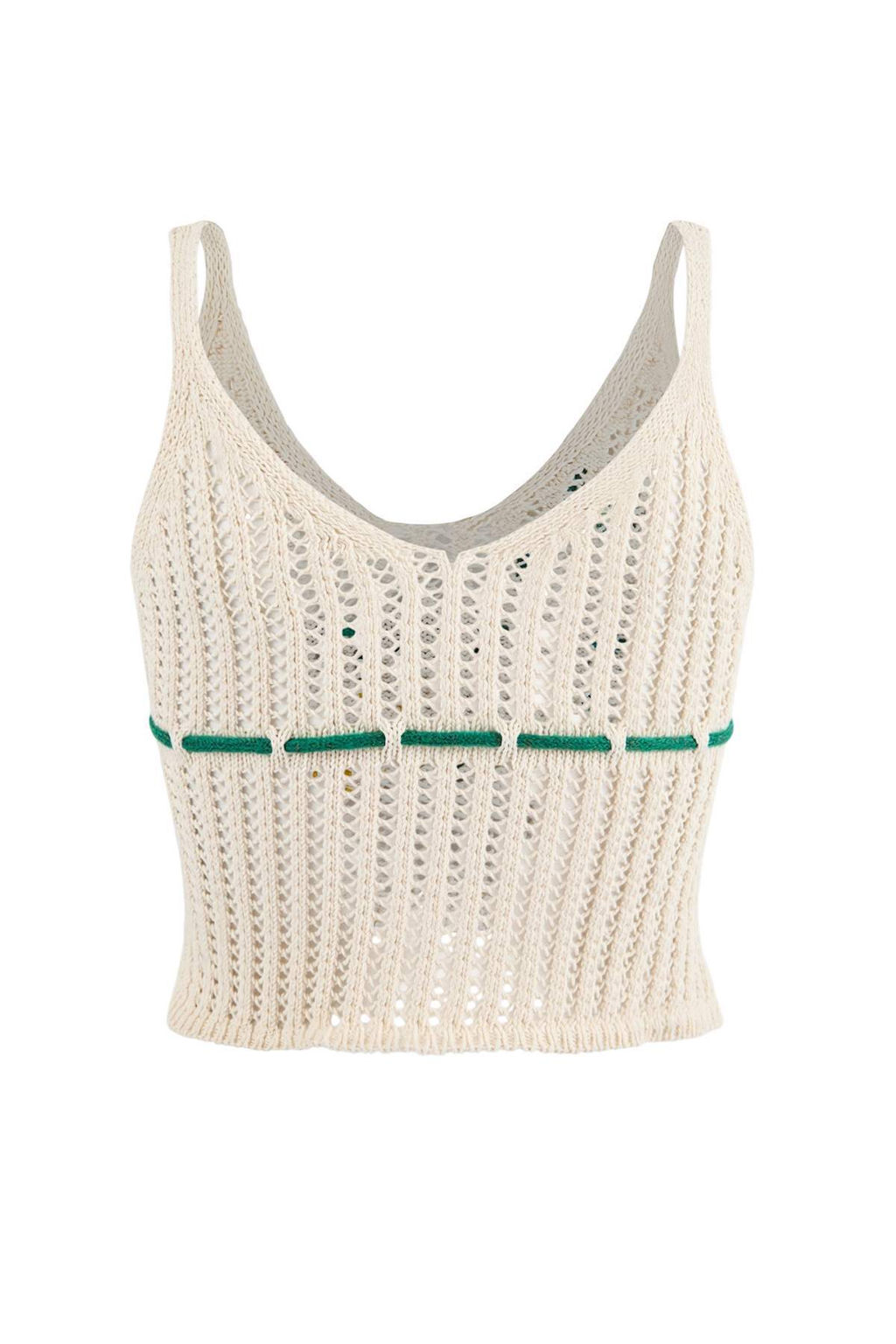 Ekru Ajurlu Triko Aplikeli 100% Pamuk Crop Plaj Bluz TBESS26BZ00015 - Trendyolmilla фото 8