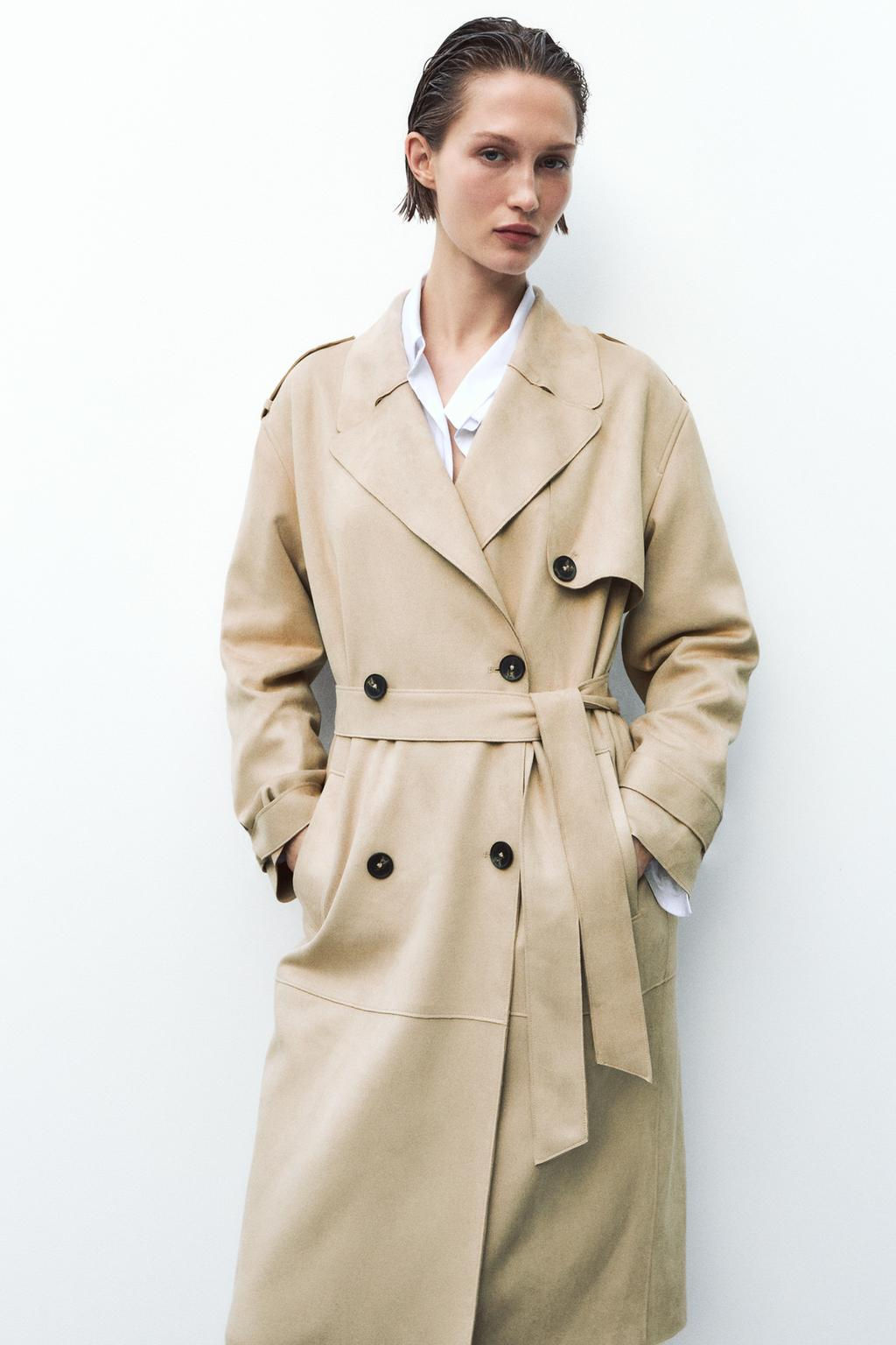 FAUX SUEDE TRENCH COAT - Zara фото 2