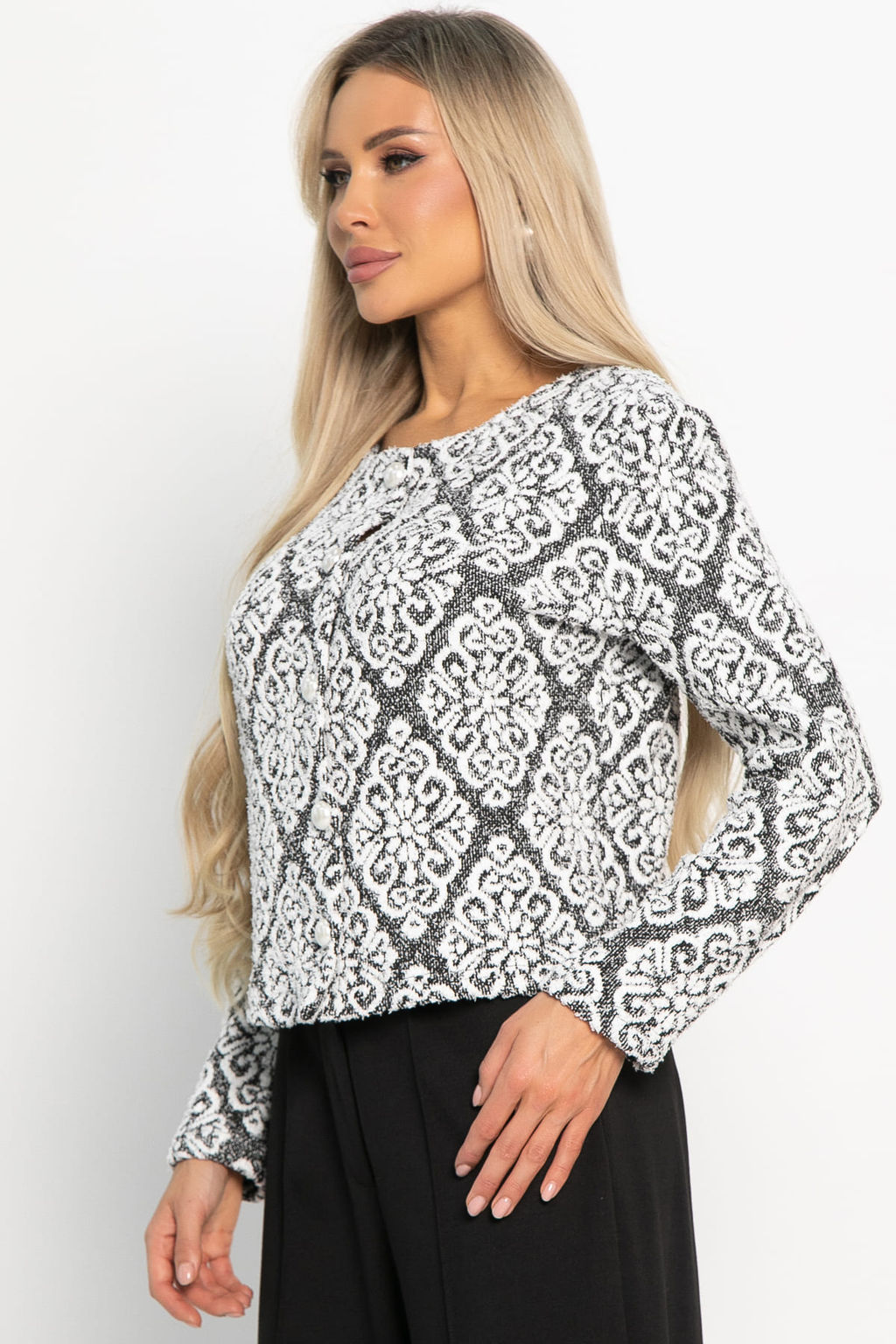 Жакет Парижское вдохновение (черно-белый) Б14928-10М