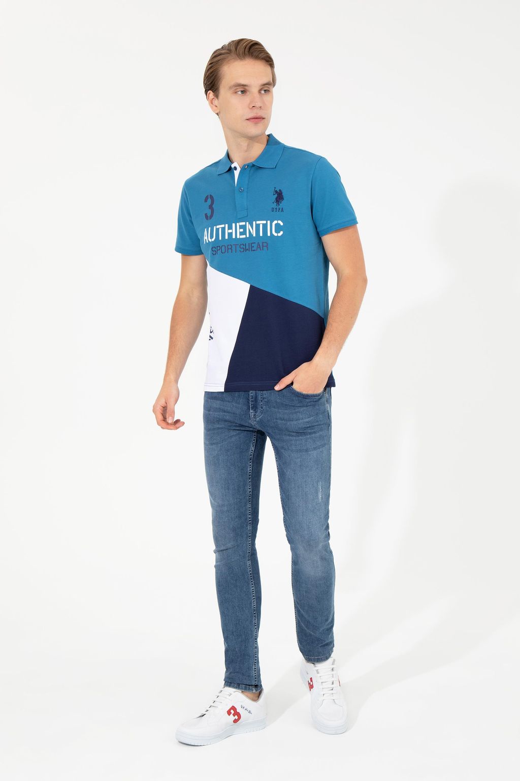 U. S. Polo Assn Мужская футболка-поло Petrol - U.s. polo assn фото 3