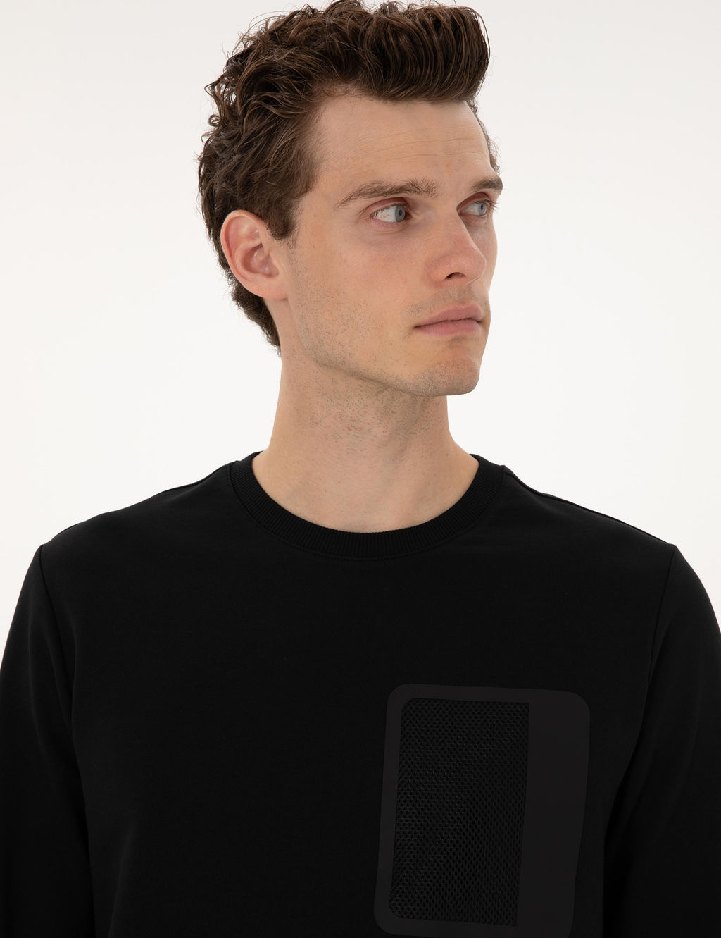 Siyah Regular Fit Sweatshirt - Pierre cardin фото 2