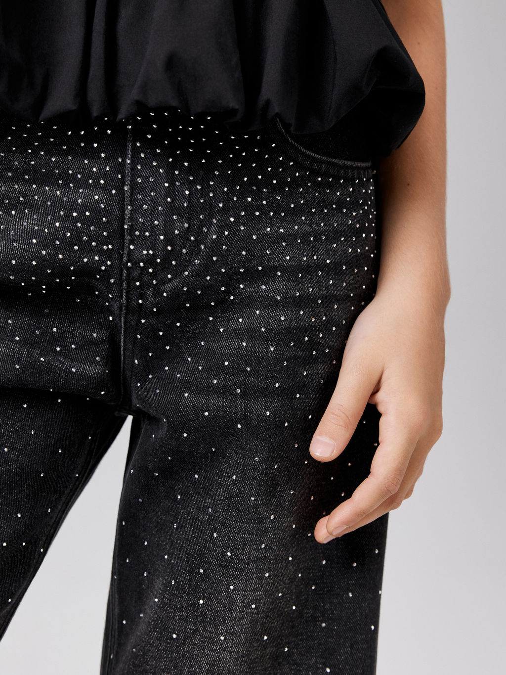 ACOOLA / Брюки джинсовые детские для девочек Poka темно-серый  фото 5