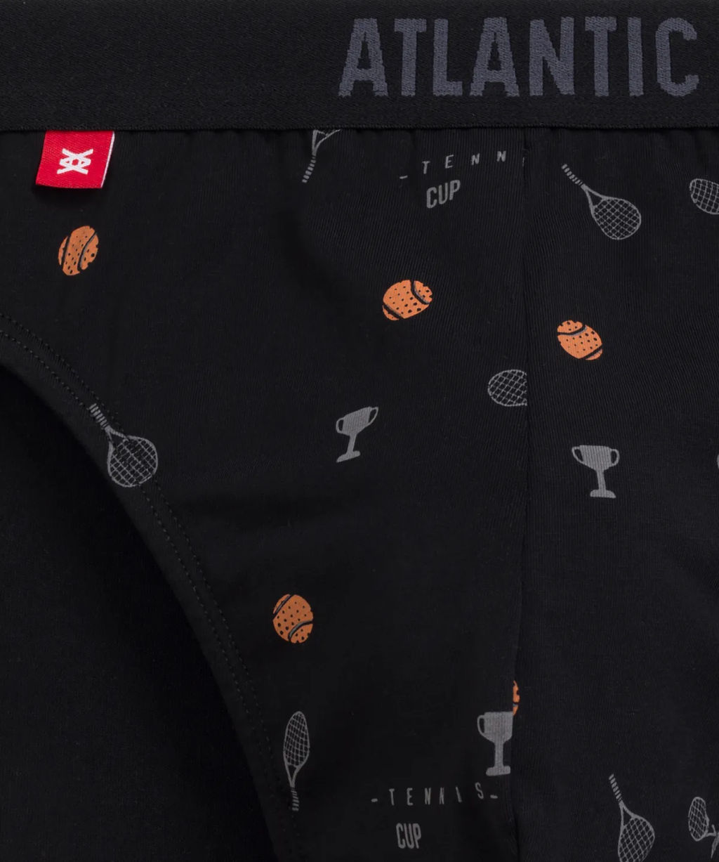 ATLANTIC 3MP-171 Трусы спорт Solid Tennis - набор 3 шт. черный + графитовый + голубой  фото 5