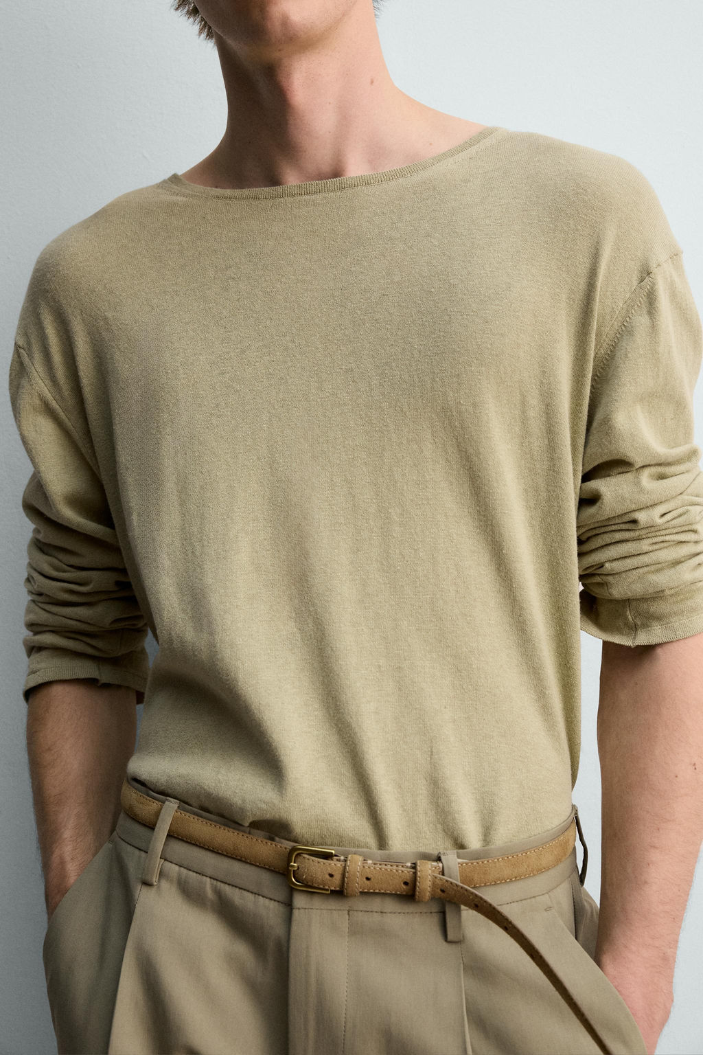 JERSEY LIGERO ALGOD?N - LINO LIMITED EDITION / Verde Salvia - Zara фото 7