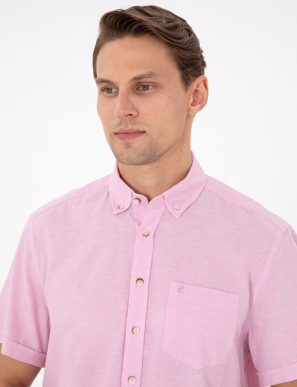 Pembe Regular Fit K_sa Kollu G_mlek