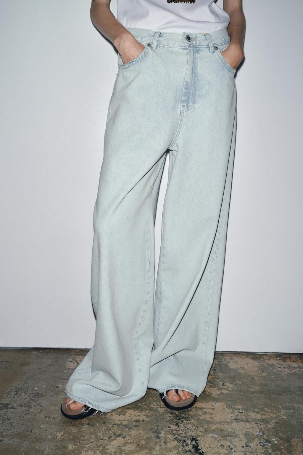 ZW COLLECTION HIGH-WAIST PALAZZO JEANS - Zara фото 3