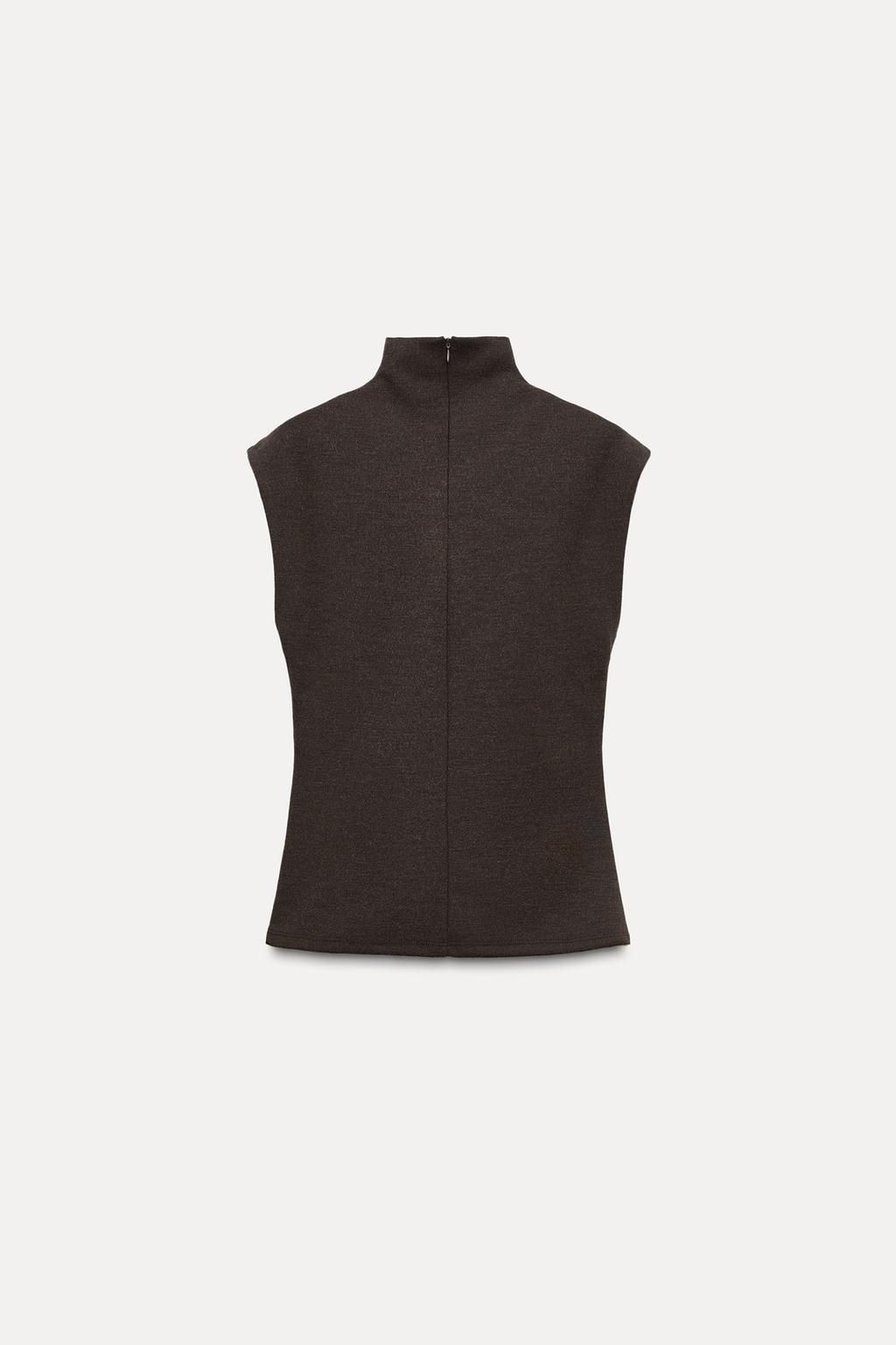 SOFT INTERLOCK TOP WITH DRAPED SIDE DETAIL - Zara фото 11
