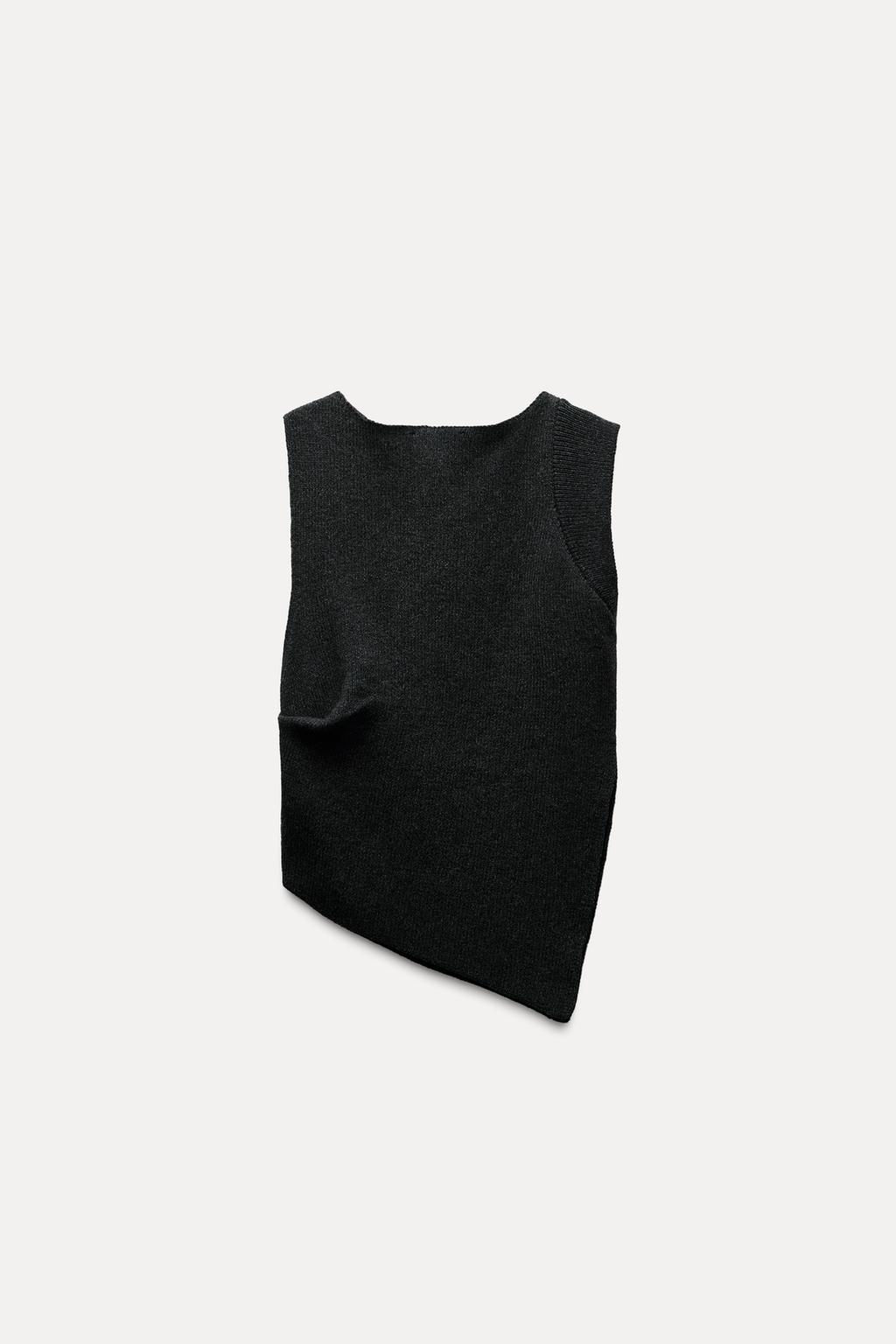 WOOL SLEEVELESS JUMPER WITH SIDE PLEATS - Zara фото 8