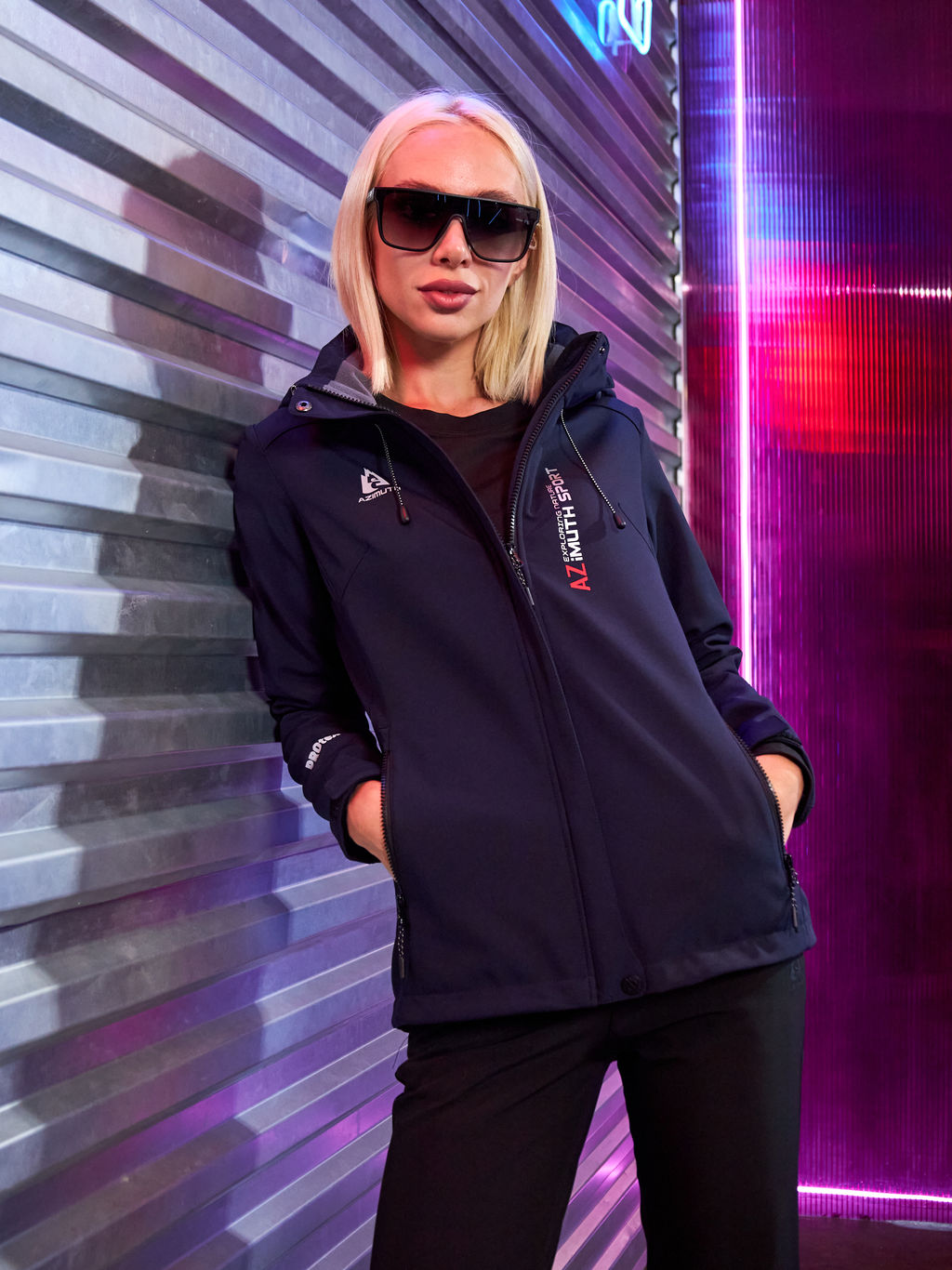 Женская мембранная куртка виндстоппер на флисе Azimuth Сияние 124/23983_709 Темно-Синий  фото 23