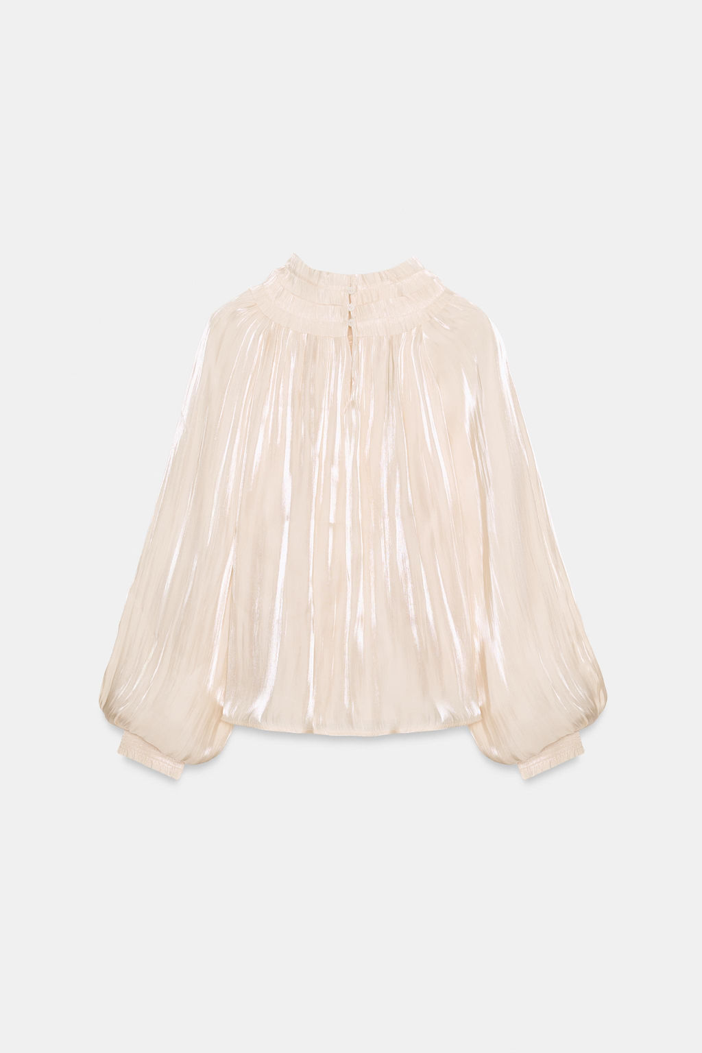 BLUSA SATINADA TEJIDO BRILLO / Vainilla - Zara фото 6