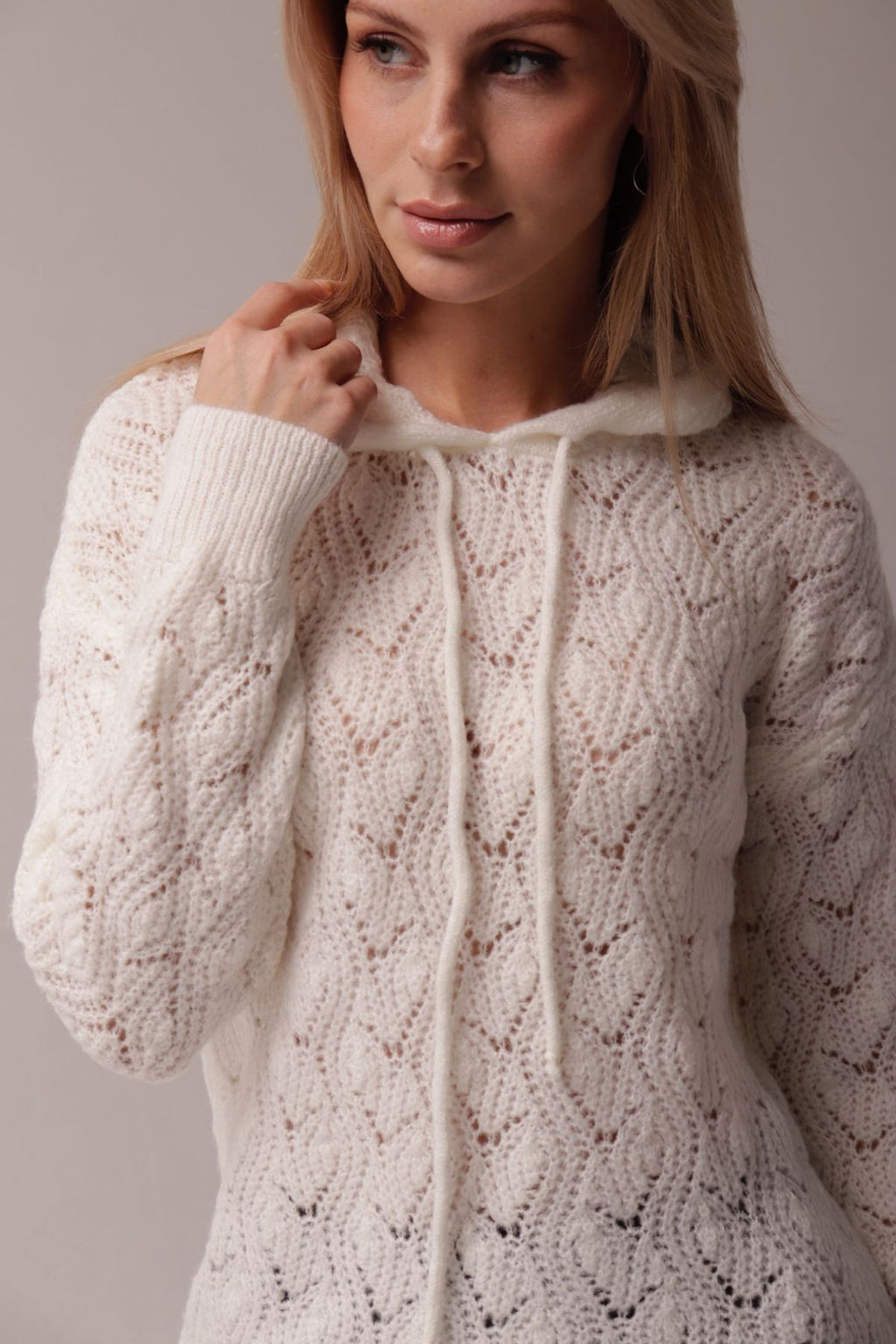 10462 Джемпер с капюшоном белый - Martichelli фото 6