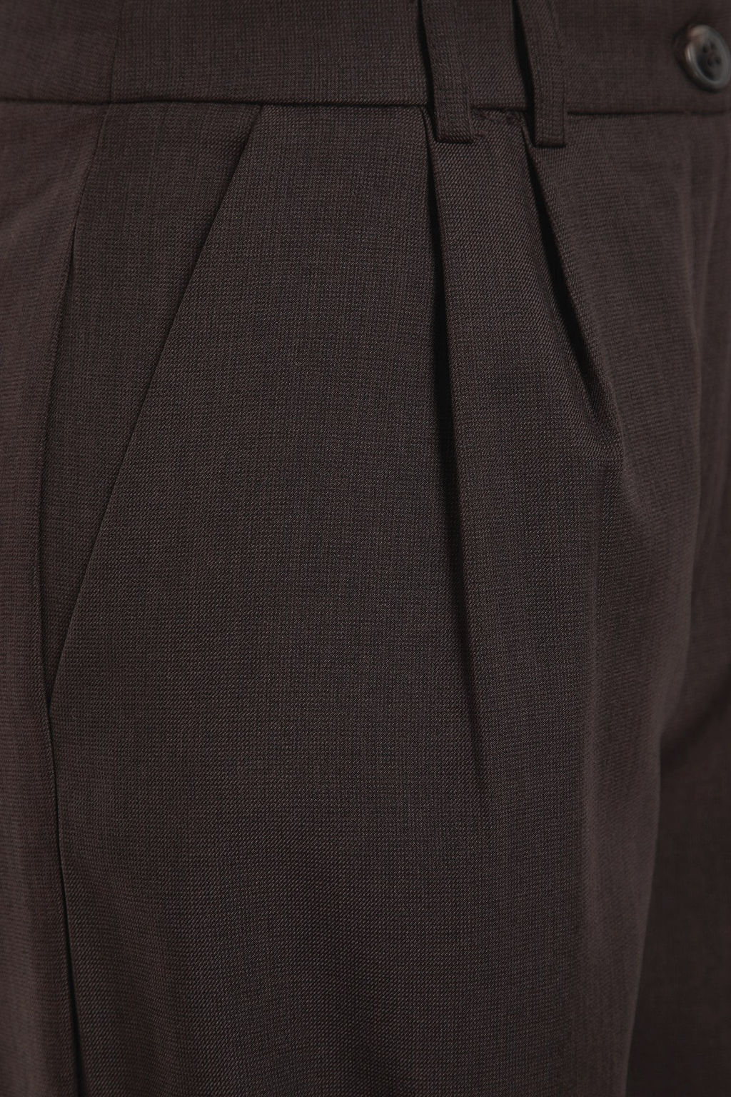 Koyu Kahverengi Wide Leg/Genis Paca Palazzo Pilili Dokuma Kumas Pantolon TWOAW22PL0475