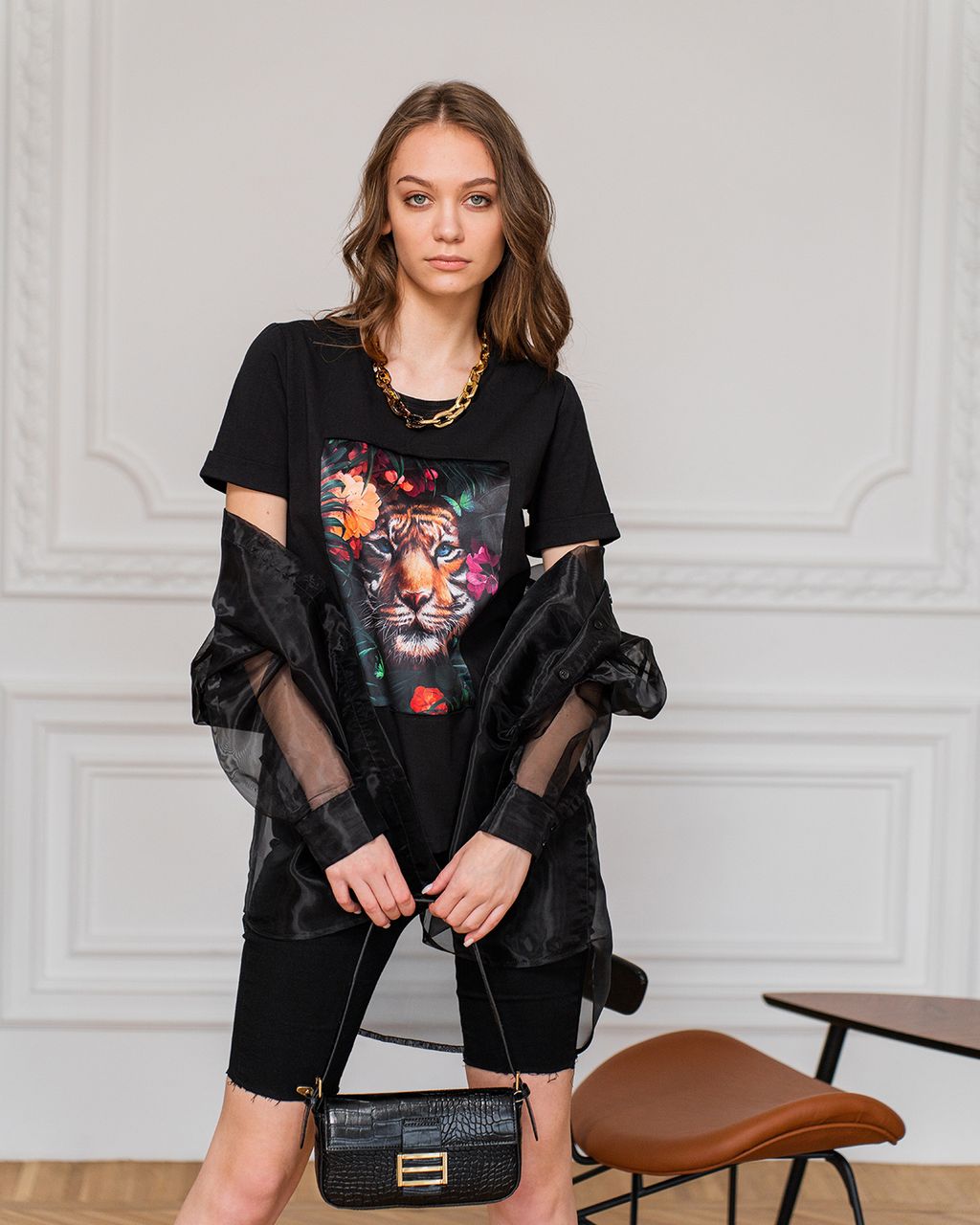 Футболка с шёлковой вставкой FSK112 - Sahar art lab фото 4