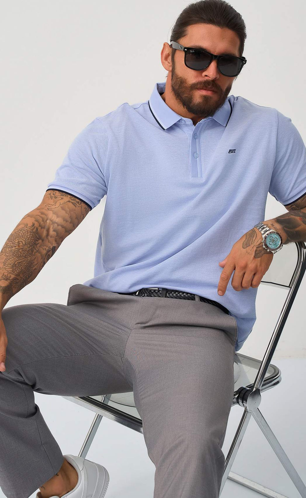 Поло F511-07-105 l.blue - Fine joyce фото 10