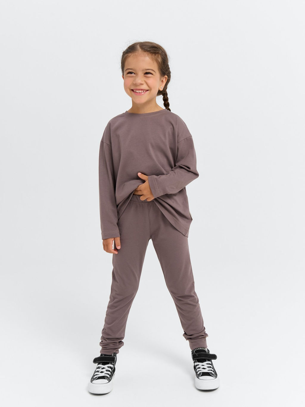 Брюки с манжетой Темный шоколад