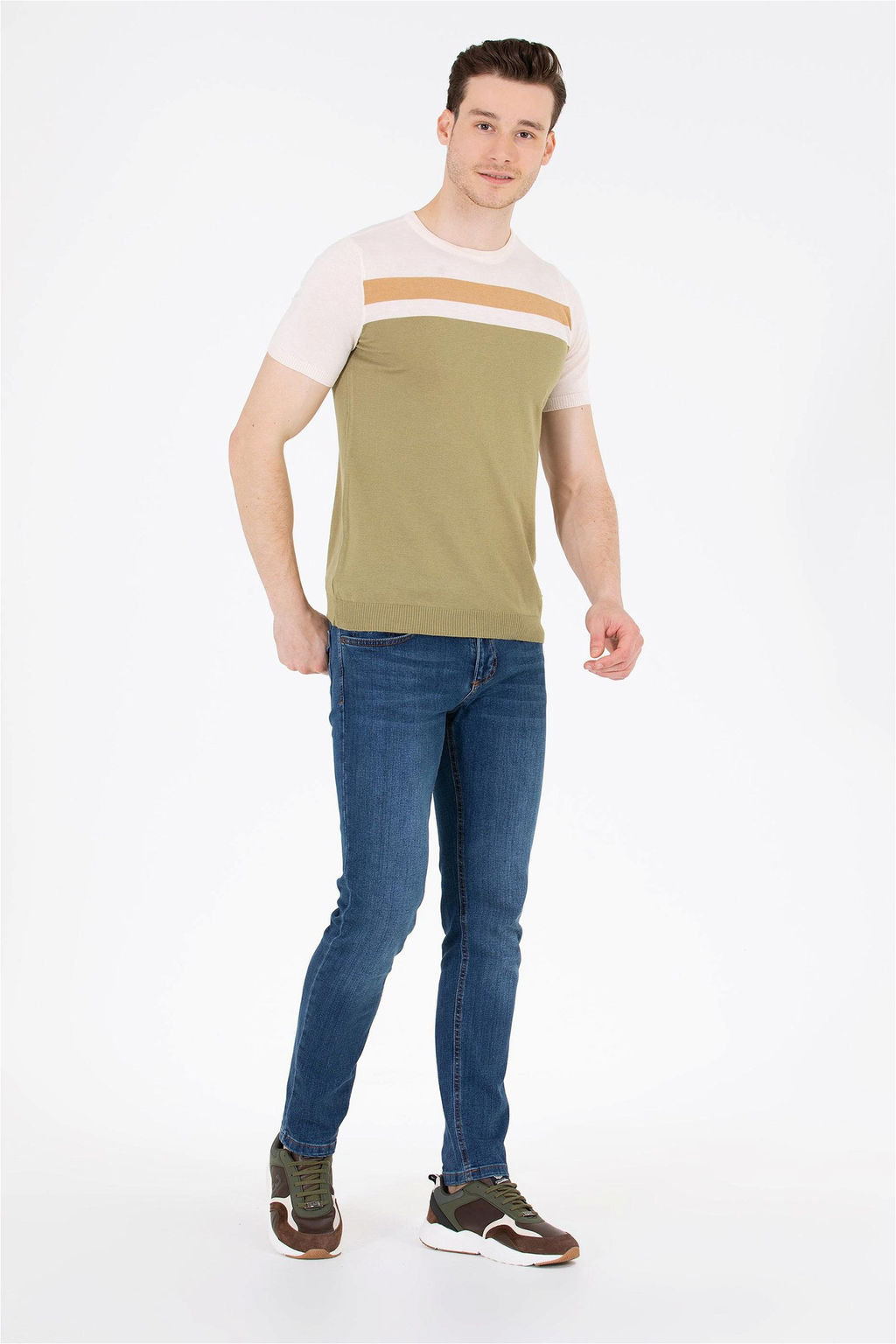 U. S. Polo Assn Мужской трикотаж цвета хаки с круглым вырезом - U.s. polo assn фото 11