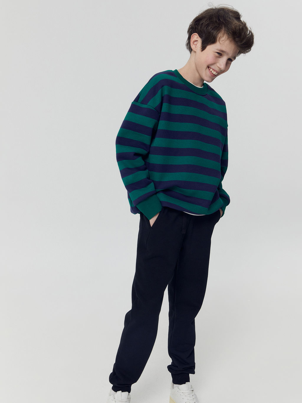 Свитшот для мальчиков в сине-зеленую полоску - Mark formelle фото 2