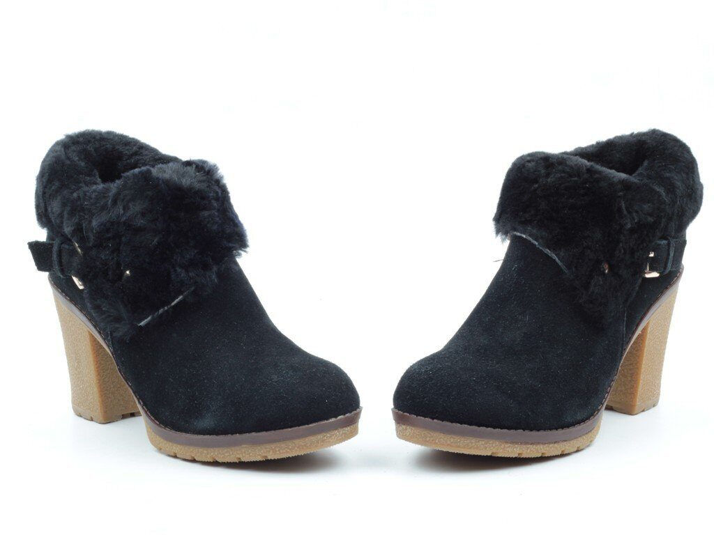 F01 BLACK Ботильоны женские (натуральная замша, байка) - Фабричный китай фото 10
