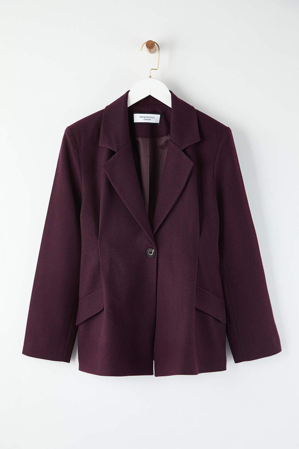EXCLUSIVE Ozel Koleksiyon Bordo Fitted Kase Blazer Ceket TWOAW26BC00054 - Trendyolmilla фото 6