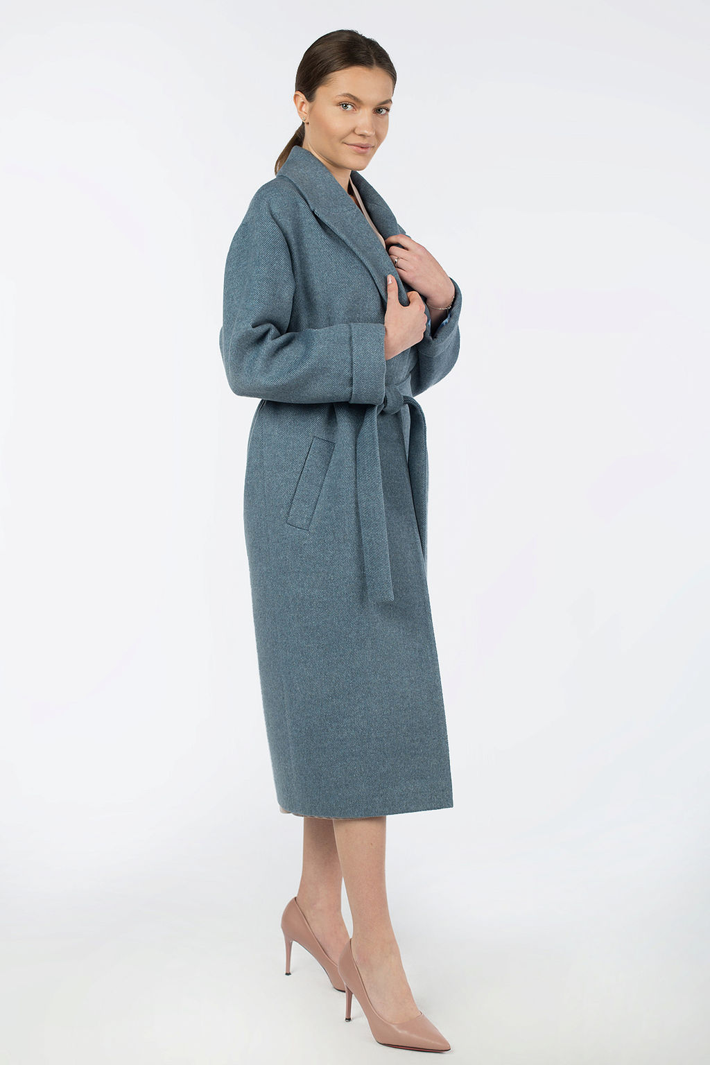 Пальто женское демисезонное (пояс) - El podio фото 4
