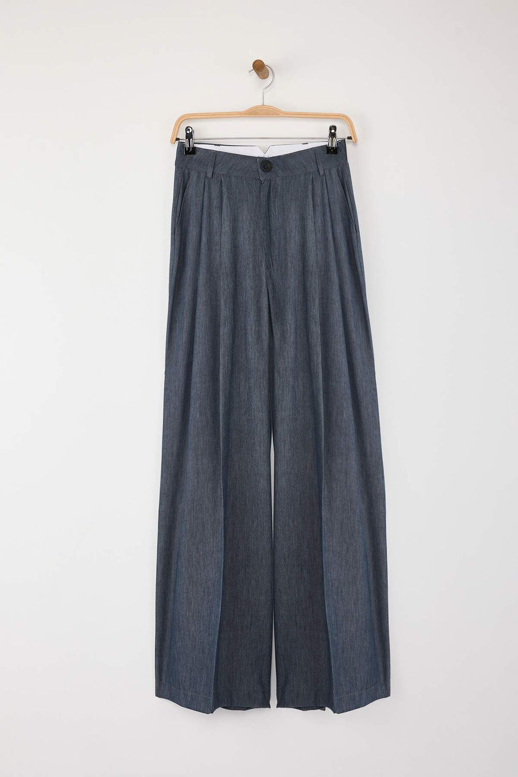 Indigo Pilili Wide Leg/Genis Paca Pantolon TWOSS25PL00127 - Trendyolmilla фото 3