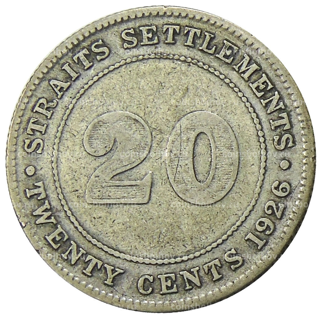 20 центов 1926 года Стрейтс Сетлментс