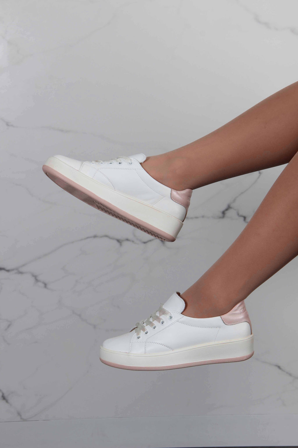 Кеды 131.143.Белый-розовый