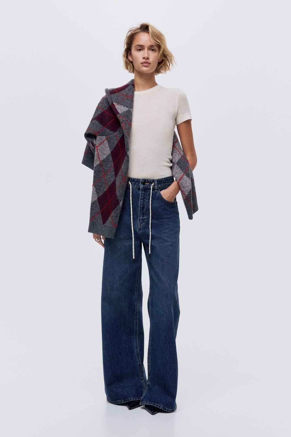 Vaquero holgado con cord?n de ajuste - H&m фото 2