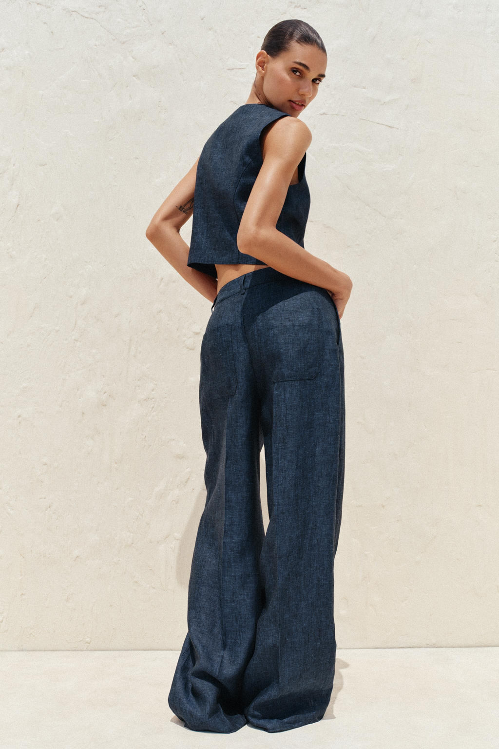 100% LINEN CROSS-WAIST TROUSERS - Zara фото 13