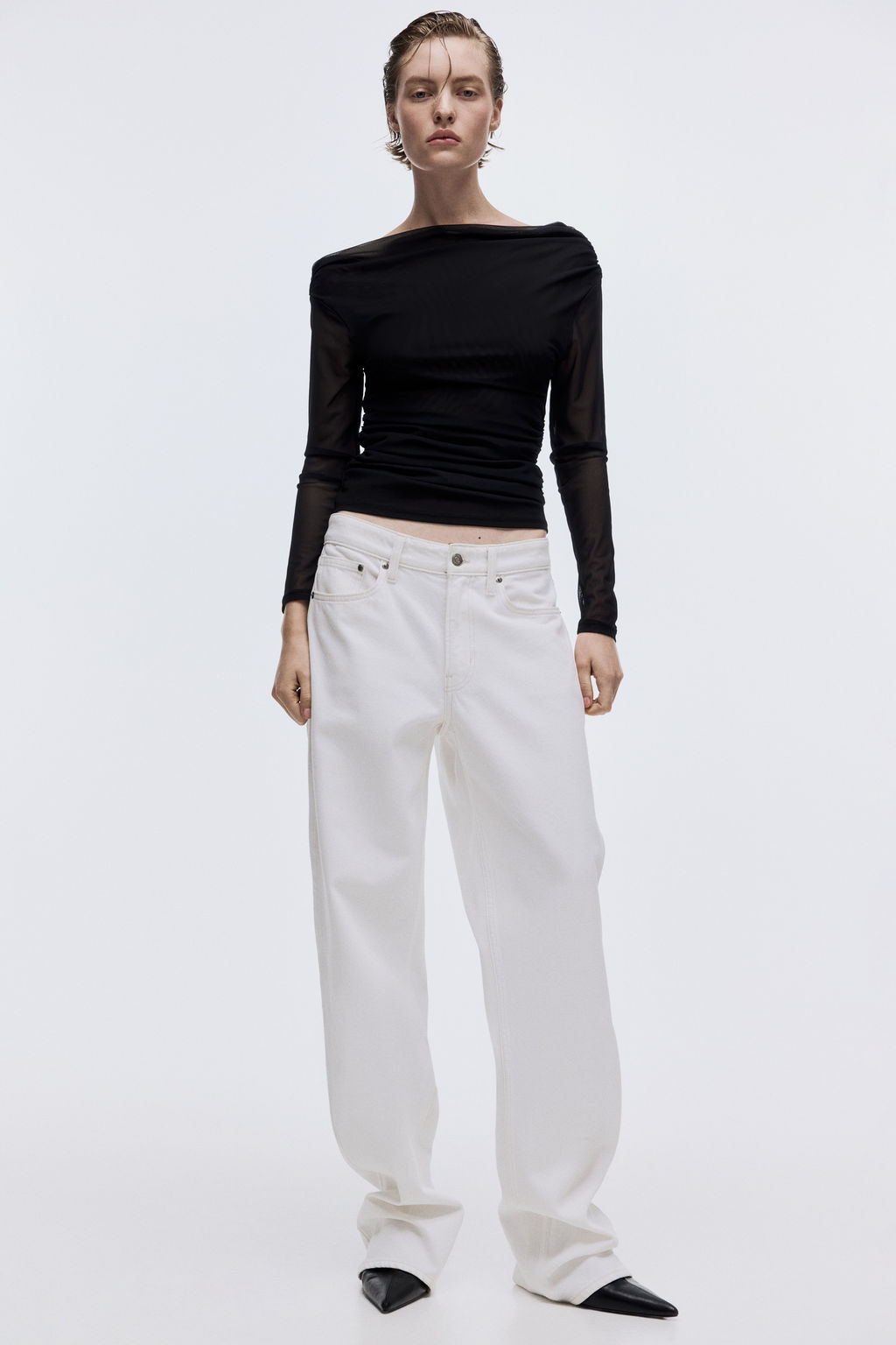 Top de un hombro en malla - H&m фото 6